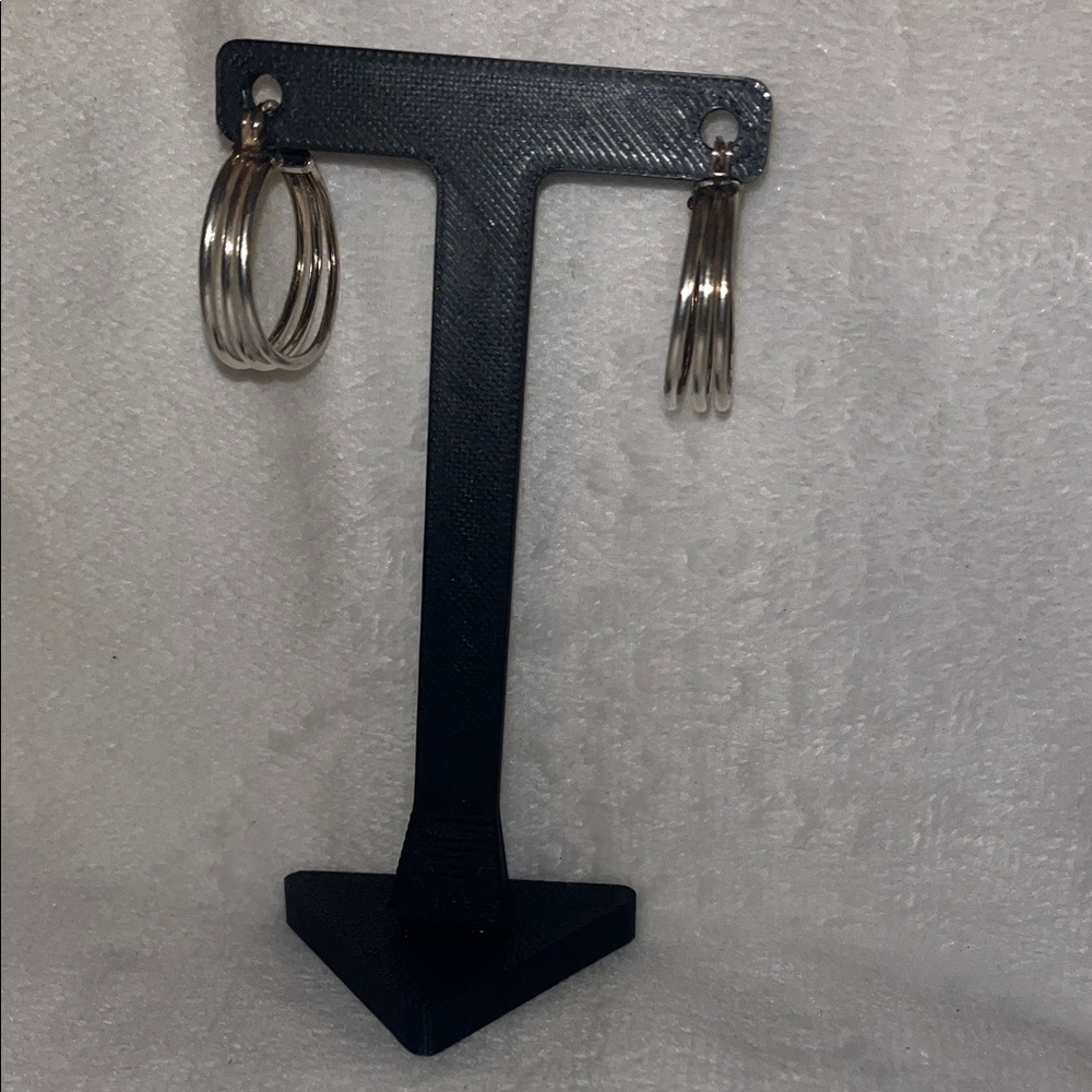 Elegant Silver Hoop Earrings NWOT